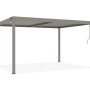 Freistehende, taupefarbene Cazeboo Piana Bioklimatische Pergola 4x3m aus Aluminium.