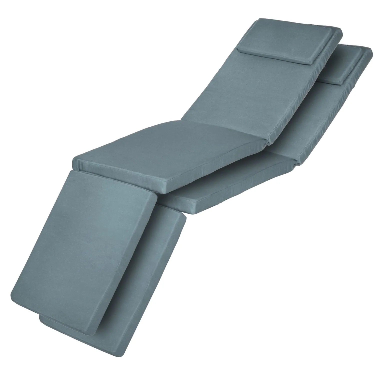 Beautissu 2er Set Luxus Deckchair Auflage LoftLux DC 175x45x5cm Taubenblau