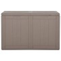 Braune VidaXL Garten-Aufbewahrungsbox (180 L) aus PP Rattan für Garten, Terrasse oder Balkon.