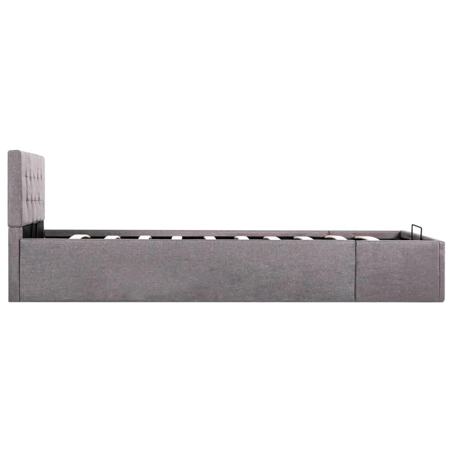 vidaXL Stauraumbett, taupefarbener Stoff, 90x200 cm. Bett mit Lattenrost und Stauraum.