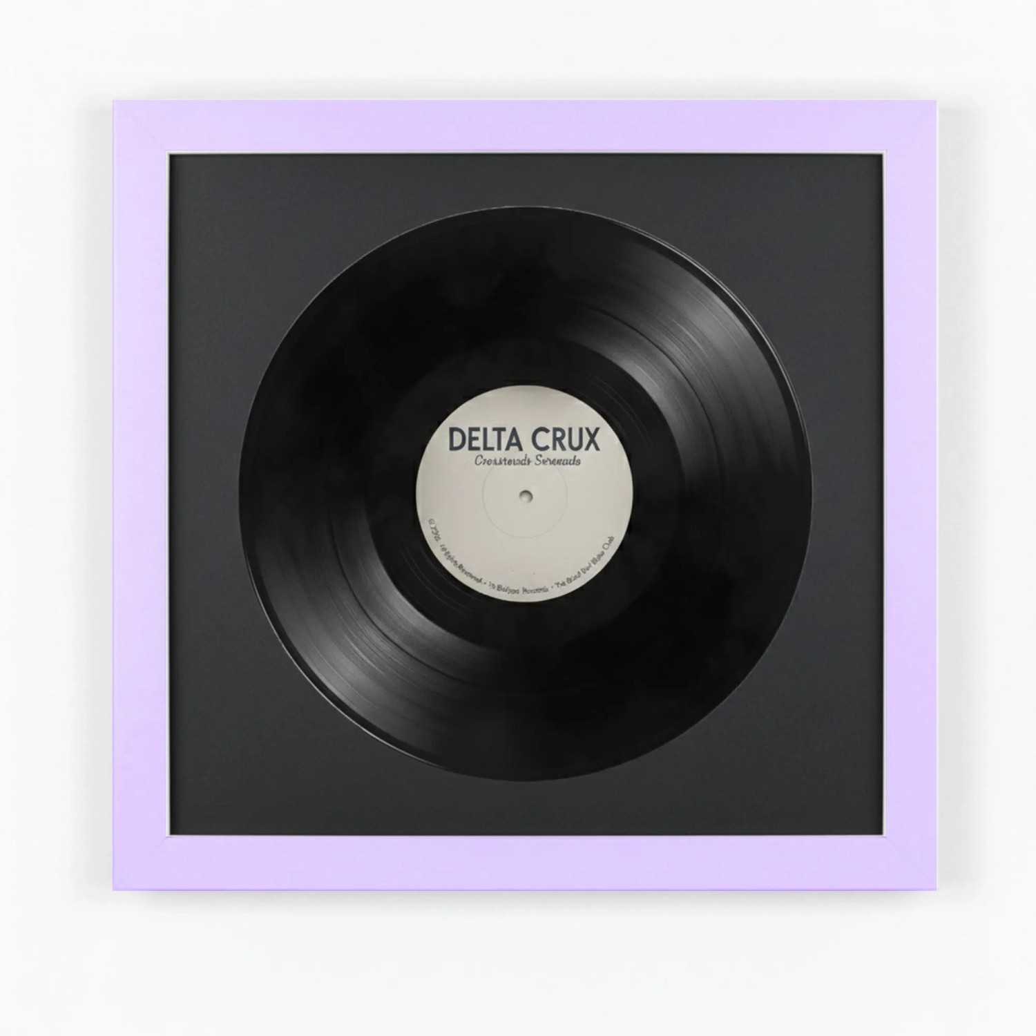 K-Möbel Schallplatten Rahmen Flieder 40x40cm 2er Set mit Schwarzem Passepartout für die Vinyl