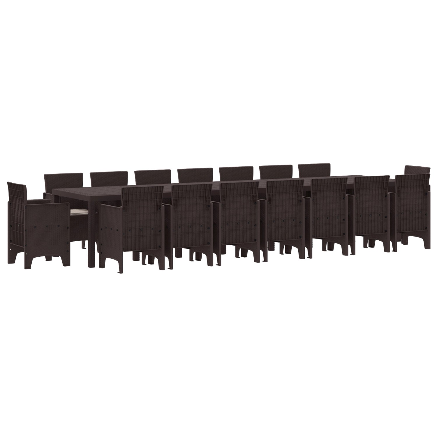 vidaXL 17-Teiliges Garten Esszimmer Set mit Kissen Braun Poly-Rattan 337865 günstig online kaufen