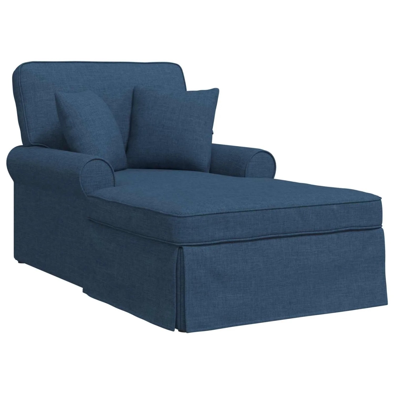 vidaXL Chaise Lounge mit Rock mit Kissen 3-Tlg Blau Stoff 42022946