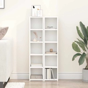 vidaXL CD-Regale 2 Stk Weiß 21x16x93,5 cm Holzwerkstoff 802696