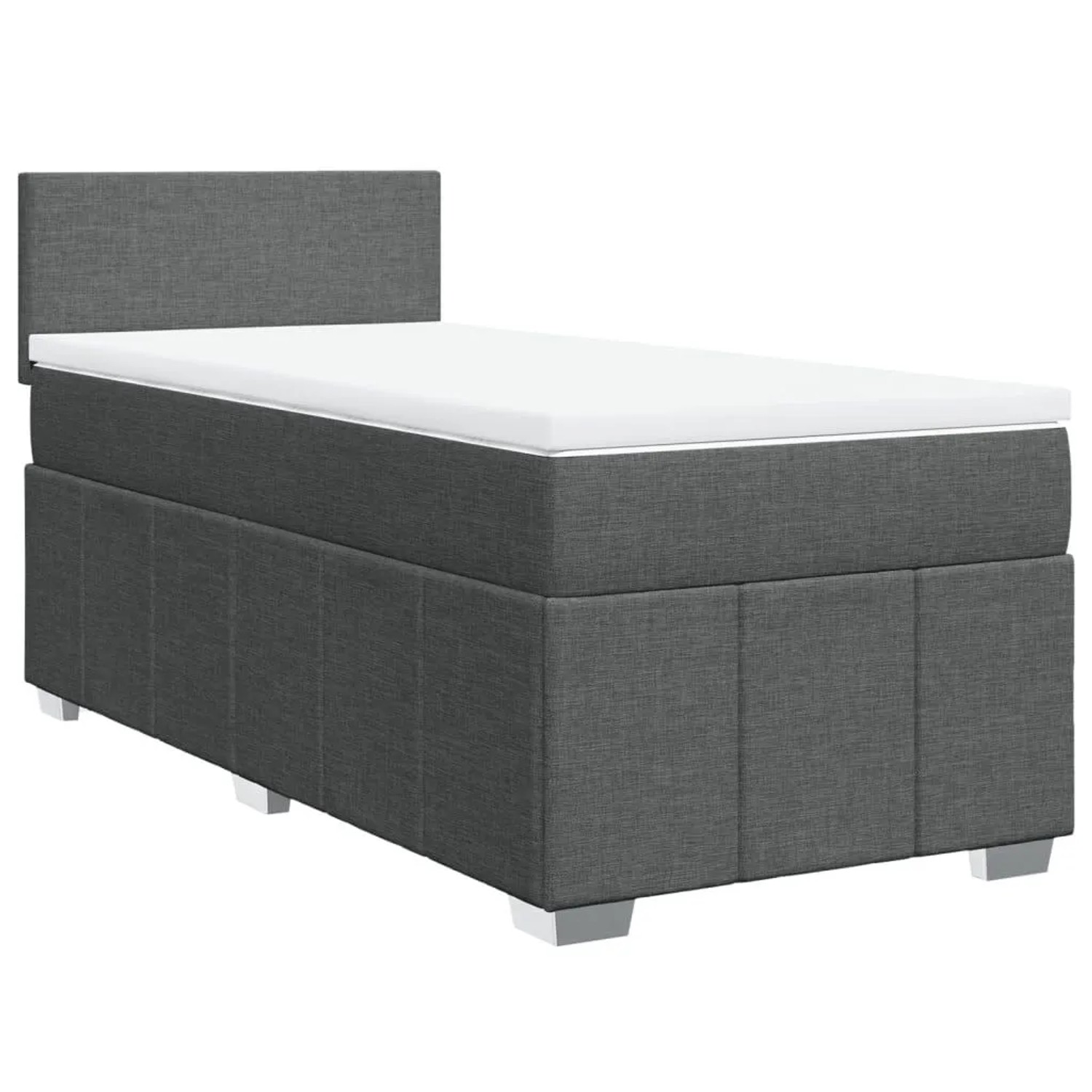 vidaXL Boxspringbett mit Matratze Dunkelgrau 80x200 cm Stoff 3289189