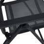 Detailansicht: Anthrazitfarbener Siena Garden Klappsessel Tauro mit Textilbespannung und Aluminiumgestell.