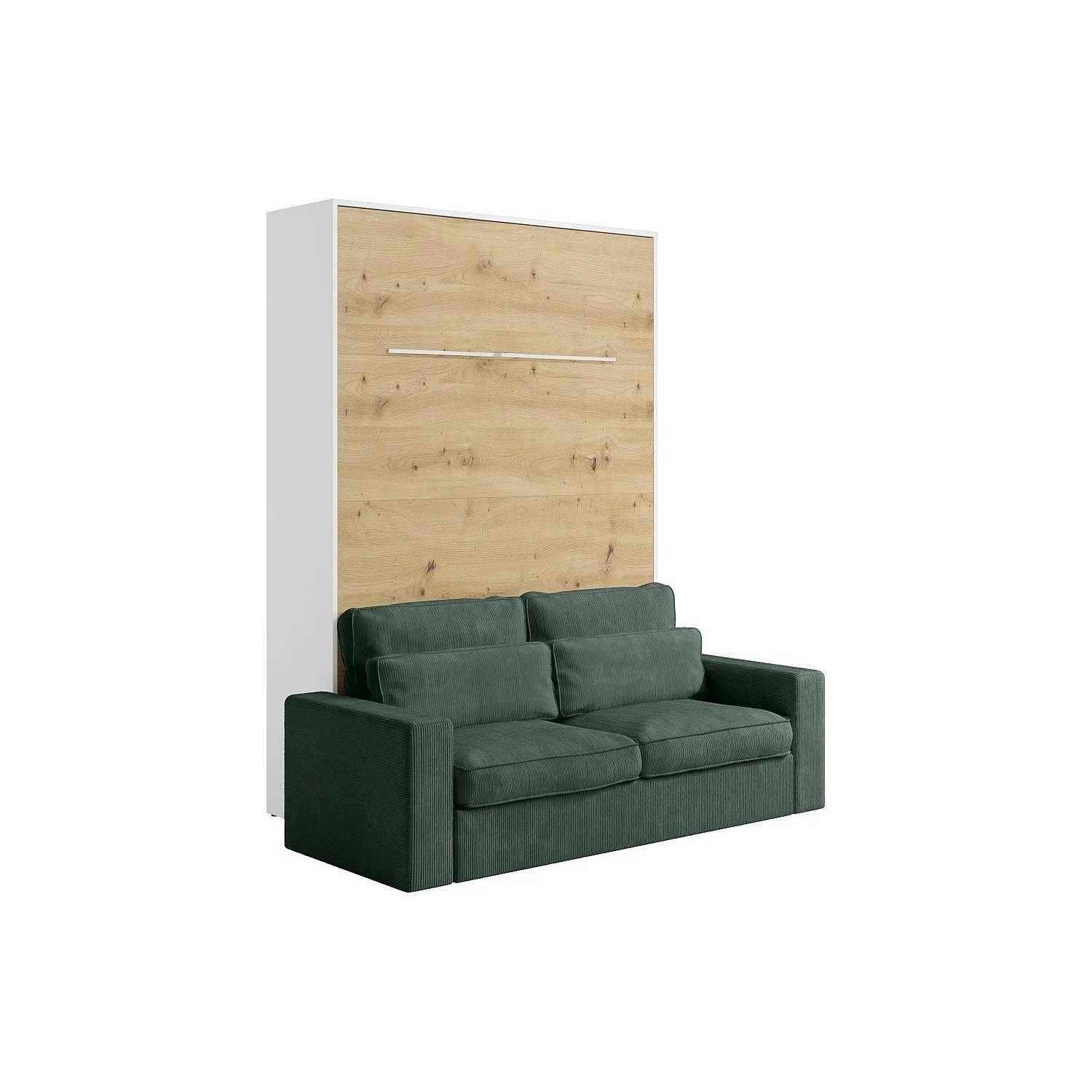 Vente-unique Schrankbett Rapili Naturfarben Hell  Weiß 180 cm