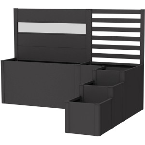 Biohort Pflanzkasten DaVinci V2, dunkelgrau-metallic, modulares Metall-Hochbeet System mit Sichtschutz.