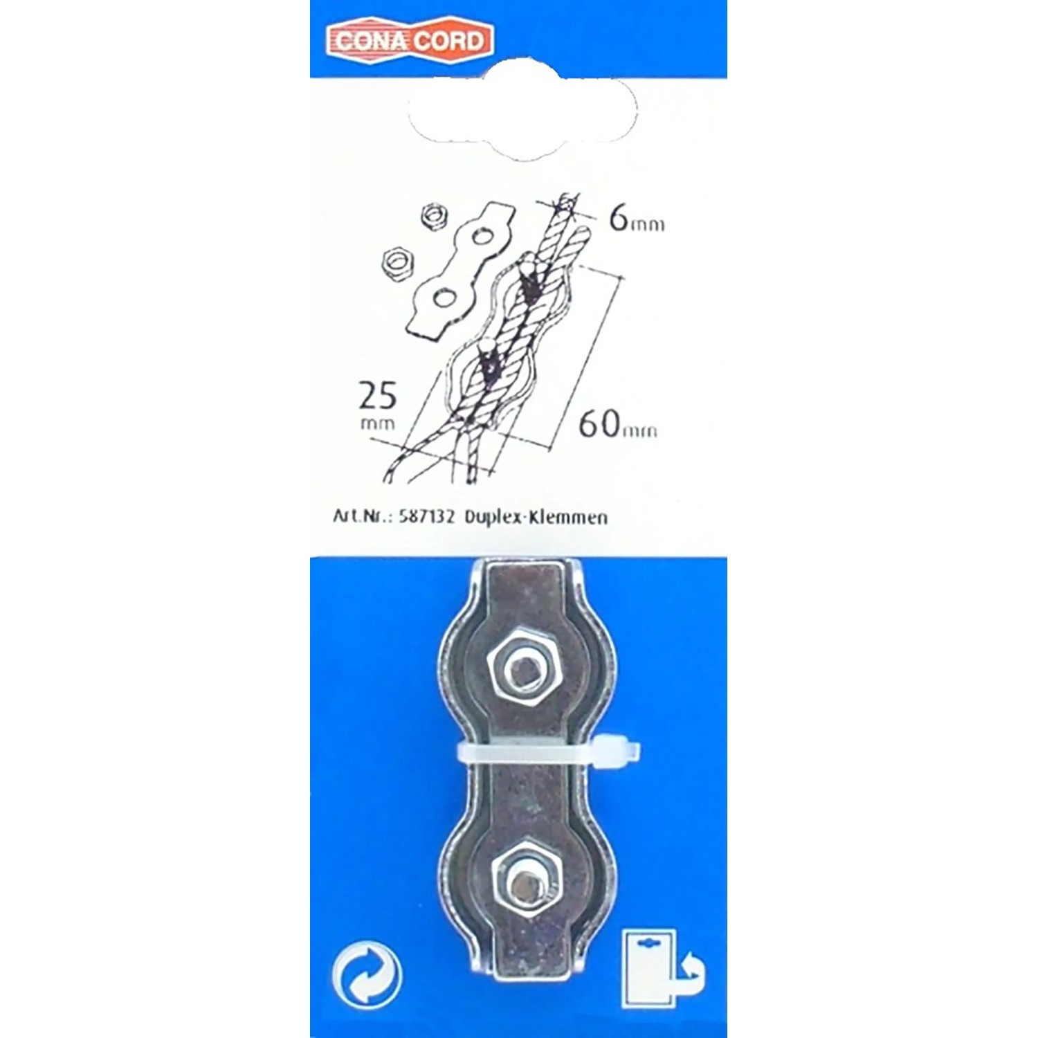 Conacord Duplex-Klemme Stahl Länge 60 mm_2