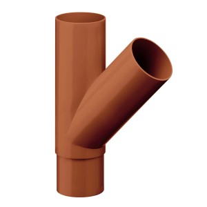 Inefa Abzweiger Fallrohr 45 Grad DN 75/50 braun für Dachentwässerung.