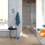 Badezimmer mit Dusch-Nischentür Brava Chrom, Sondermaßanfertigung mit Anschlag links.