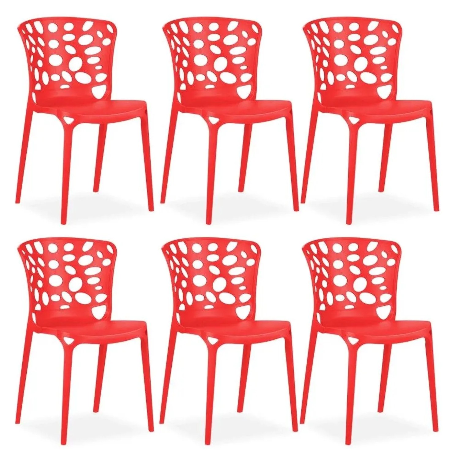 Homestyle4u Gartenstuhl 6er Set in Rot 2461