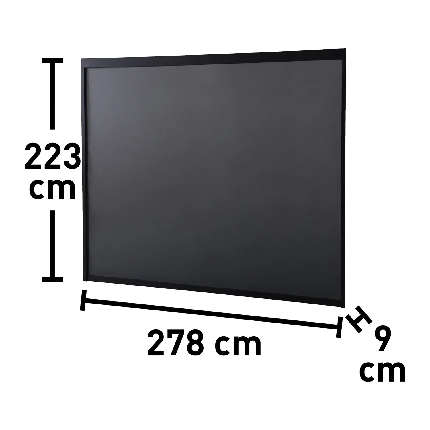 Anthrazitfarbenes Rollo für Carinda Pergola, 223x278x9 cm, mit Aluminiumrahmen als Sichtschutz.