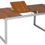 Ausziehbarer Gartentisch aus Akazienholz, Teil des 7-teiligen Merxx Gartenmöbel Siena Sets.