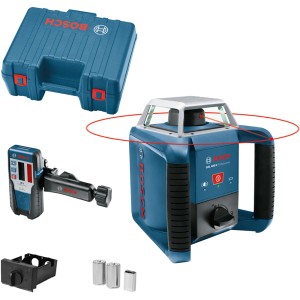 Bosch Professional Rotationslaser GRL 400 H Set mit Laser-Empfänger, Koffer und Zubehör.