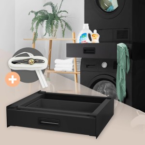 ML-Design Verbindungsrahmen für Waschmaschine mit Schublade, Stahl, zur Montage einer Waschmaschinen-Trockner-Säule.