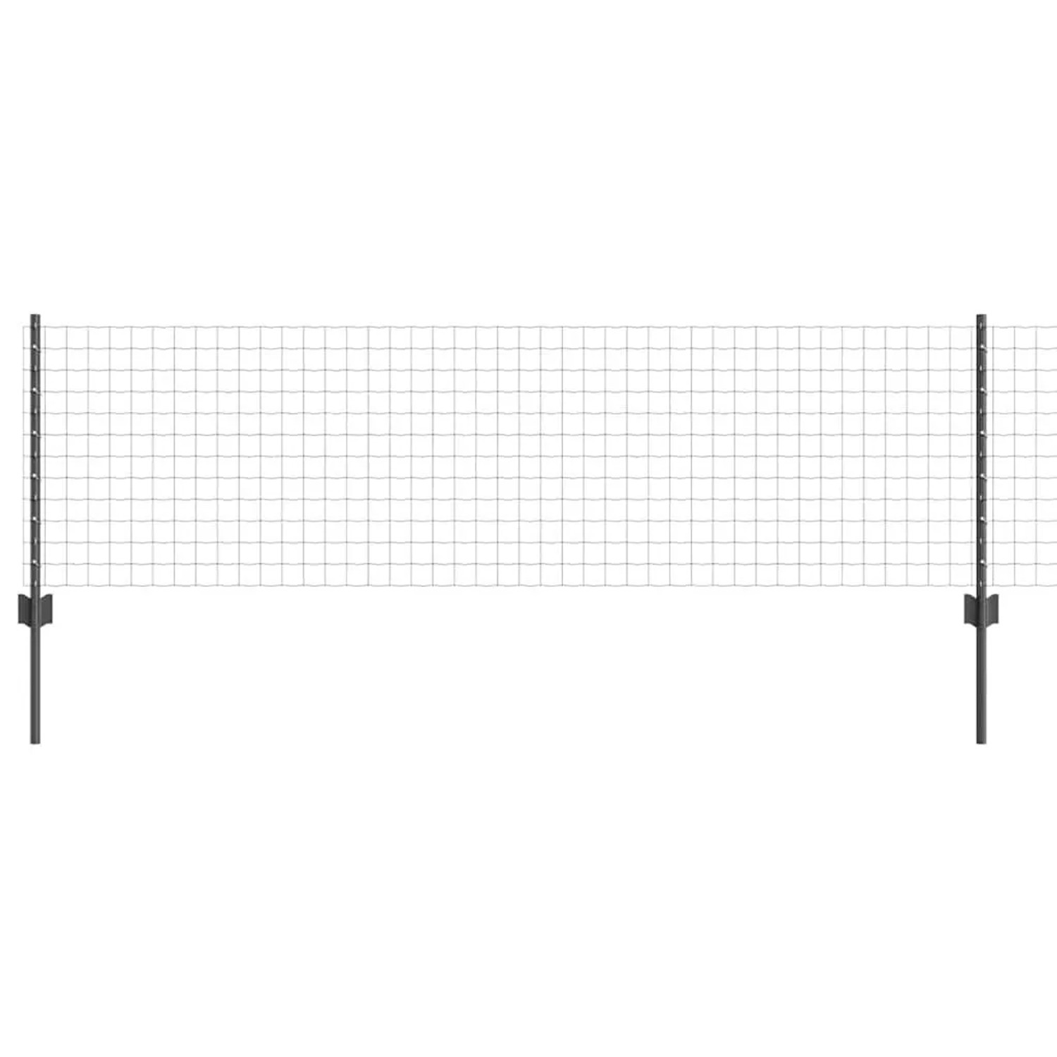 vidaXL Zaun mit Pfosten Grau 0,6 x 50 m Stahl und PVC 3336120