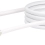 Weißes Schwaiger SAT Anschlusskabel, 1,5 m, mit 90° F-Winkelstecker für Audio & Video.