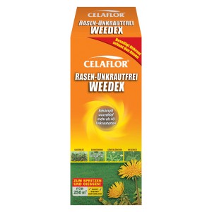 Celaflor Rasen-Unkrautfrei Weedex 250ml: Packung zur Unkrautbekämpfung im Rasen.