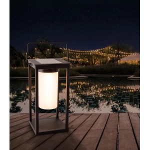 Näve LED-Camping-/Sockelleuchte, 28 cm, mit 2 Helligkeitsstufen, warmweißes Licht für den Außenbereich.