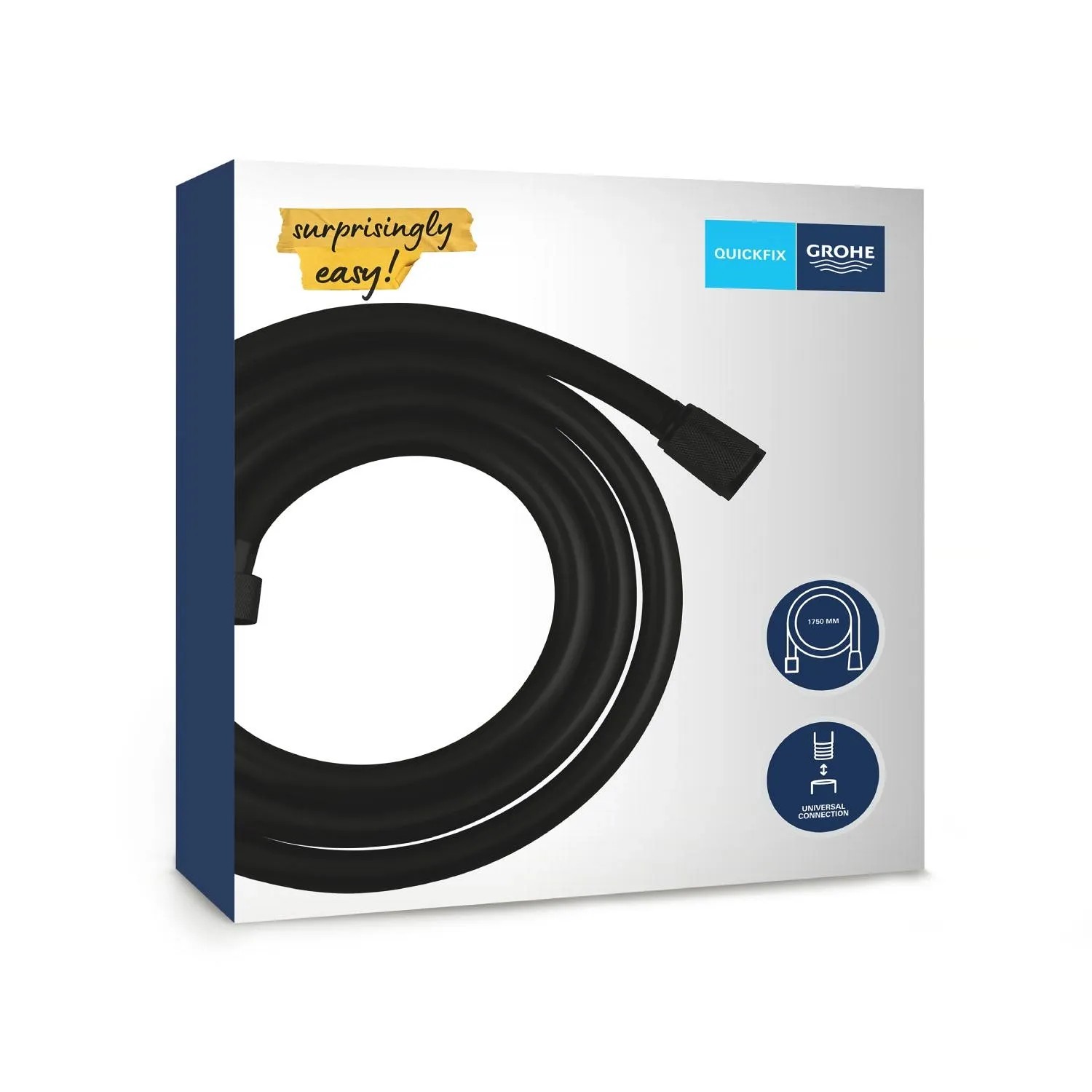 Flexible de douche GROHE VitalioFlex Trend 1750 mm noir mat microfibre