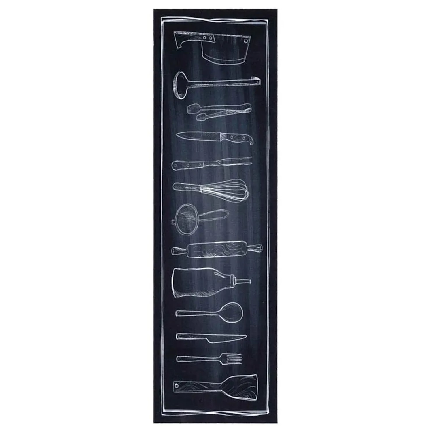 vidaXL Küchen Teppich Schwarz 150 x 45 cm Samt 42013432