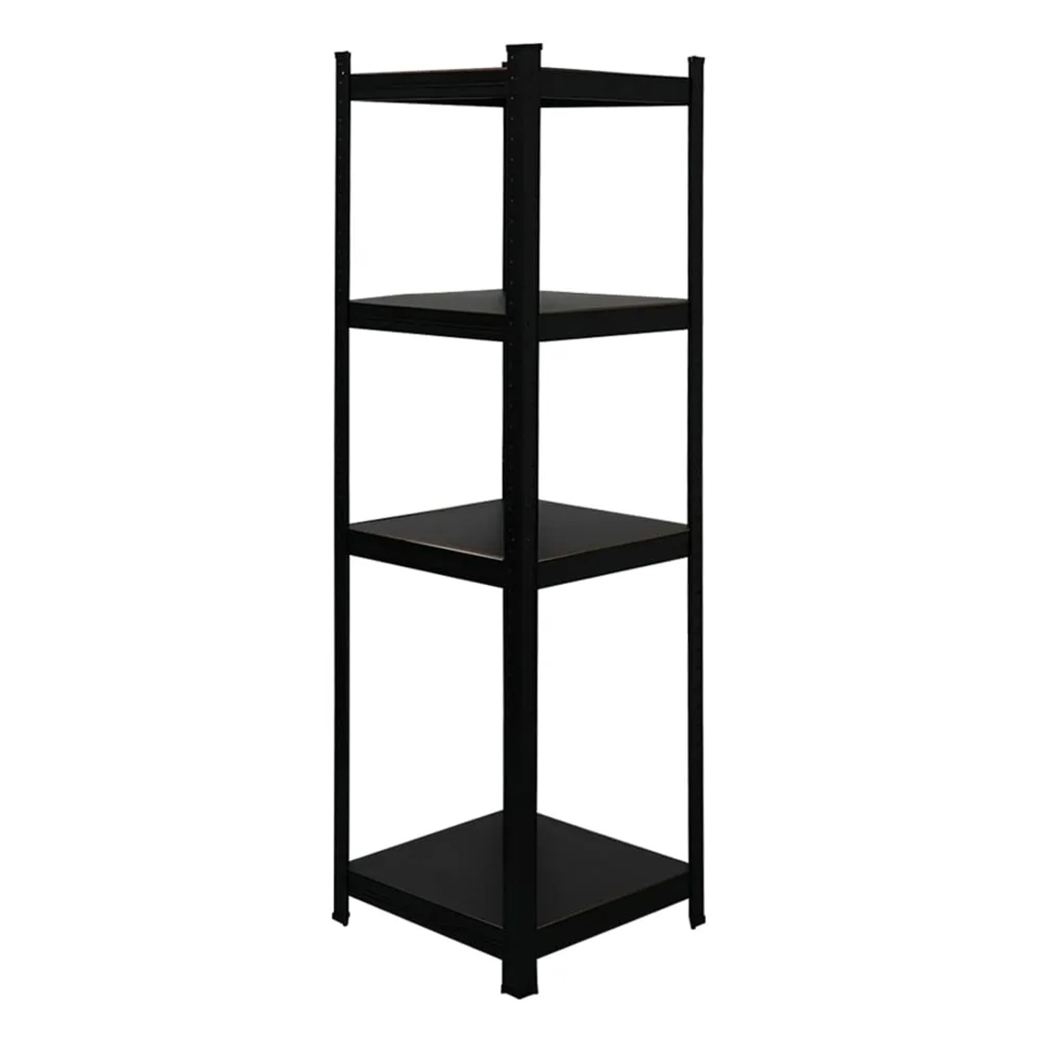 Schwerlastregal Ragnar, All Black Serie, mit 4 Böden, ideal als Kellerregal oder Garagenregal.