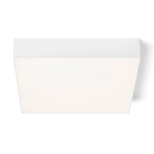 Weiße Rendl Larisa Sq 30 LED Deckenleuchte, quadratisch, mit schmalem Rahmen und warmweißem Licht.