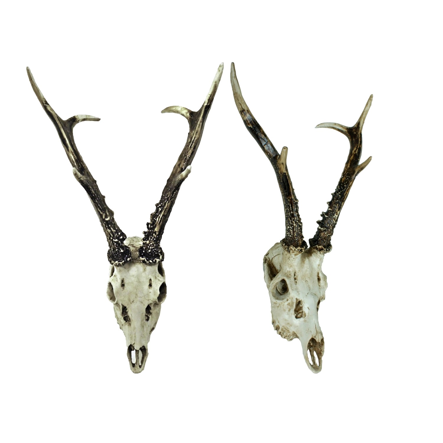 DELUKE Deko-Geweih REH 2er Set Kunststoff Natur 24x39x23,5cm Geweih Tier-Dekoration
