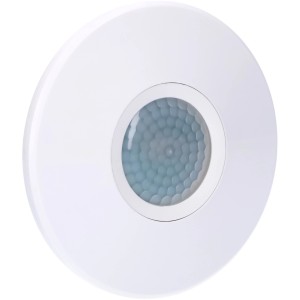 Weißer LED's light Deckensensor PIR mit 360° Erfassungswinkel für Deckenmontage.