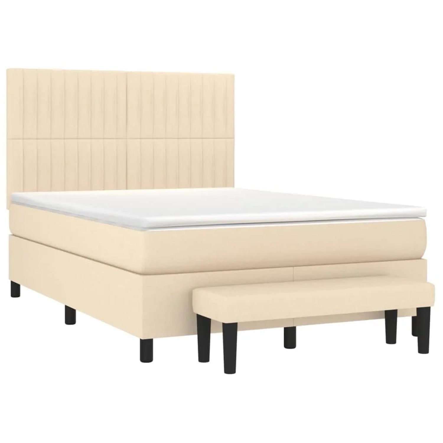 Thumbnail - vidaXL Boxspringbett mit Matratze Creme 140x190 cm Stoff 3136754