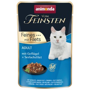 Animonda Katzen-Nassfutter mit Geflügel und Seelachsfilet, 85g Packung.