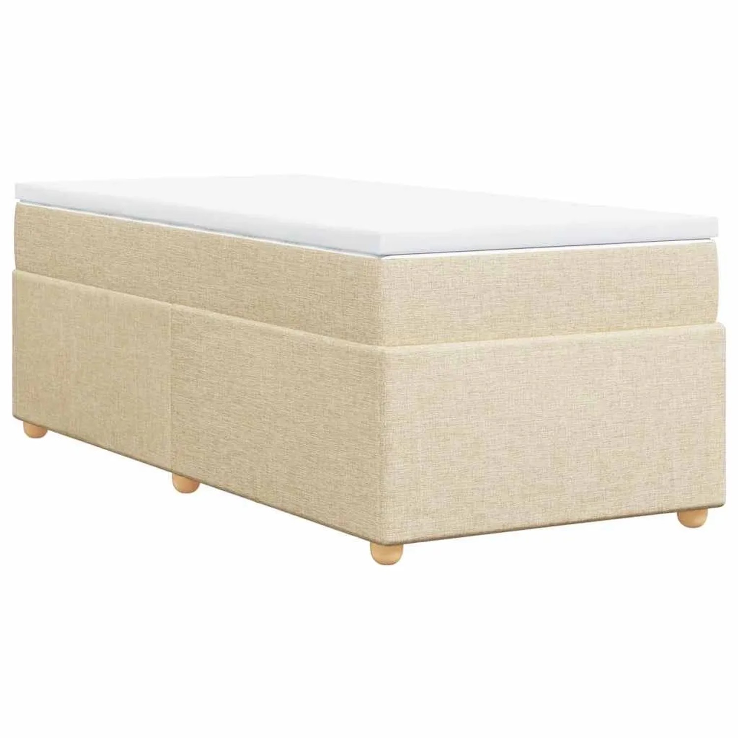 vidaXL Boxspringbett mit Matratze Creme 100x200 cm Stoff 3285357 günstig online kaufen