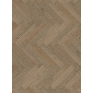 Parkett Trendtime 3 Eiche Chalet Grau, matte Oberfläche, Fischgrätmuster.