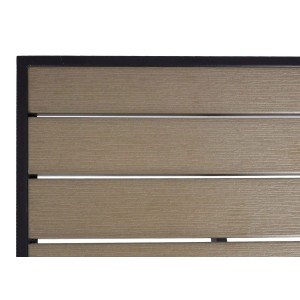 Proregal Gartentisch HxBxT 74x70x70 cm Gastronomie Outdoor-Beschichtung Alu Holzoptik Schwarz Grau Balkontisch Bistrotisch