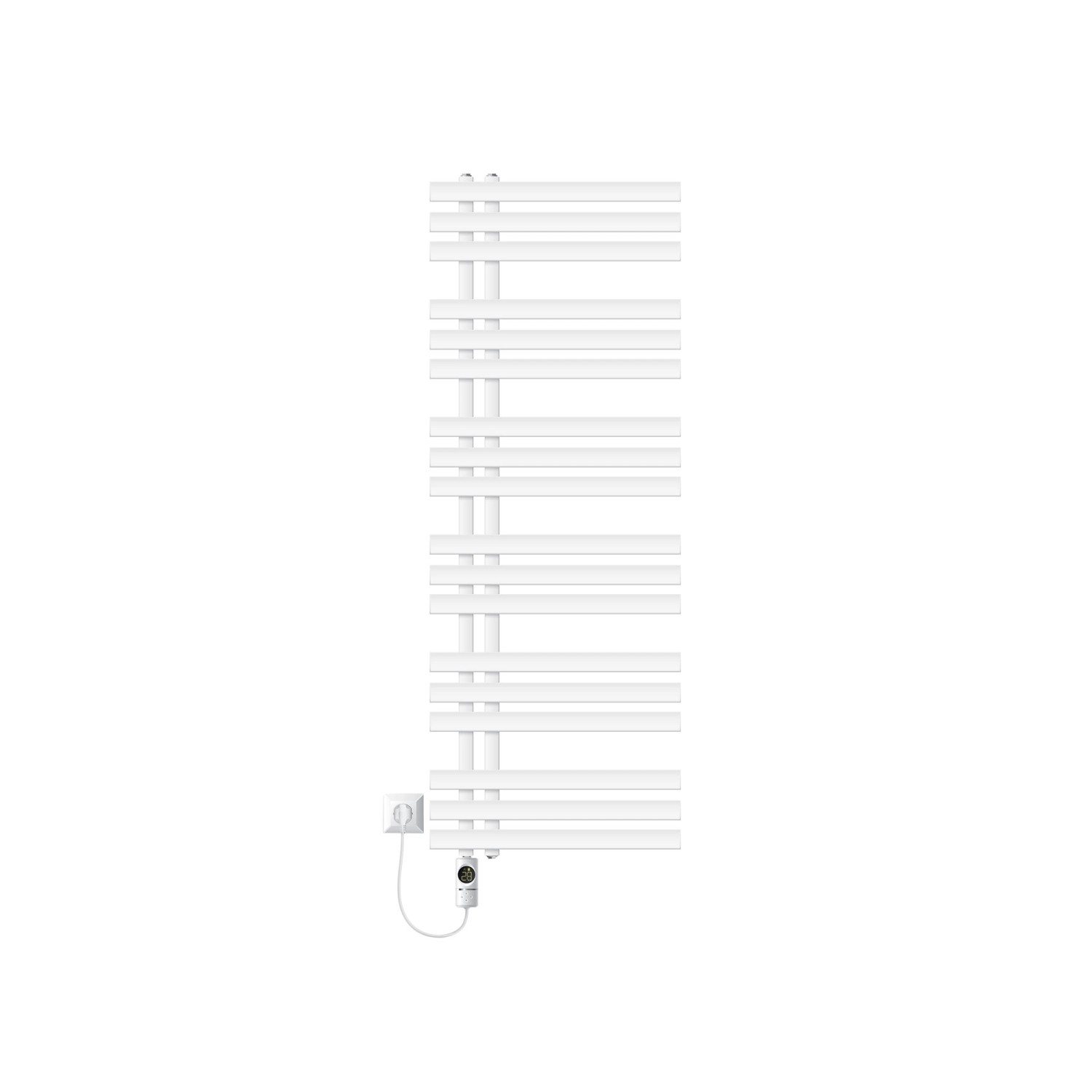 LuxeBath Badheizkörper 500x1400mm Weiß mit Heizstab 900W Digital günstig online kaufen