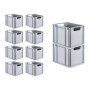 PROREGAL Spar Set: 10 graue Euroboxen mit Deckel, 30L, für Lagerung und Transport.