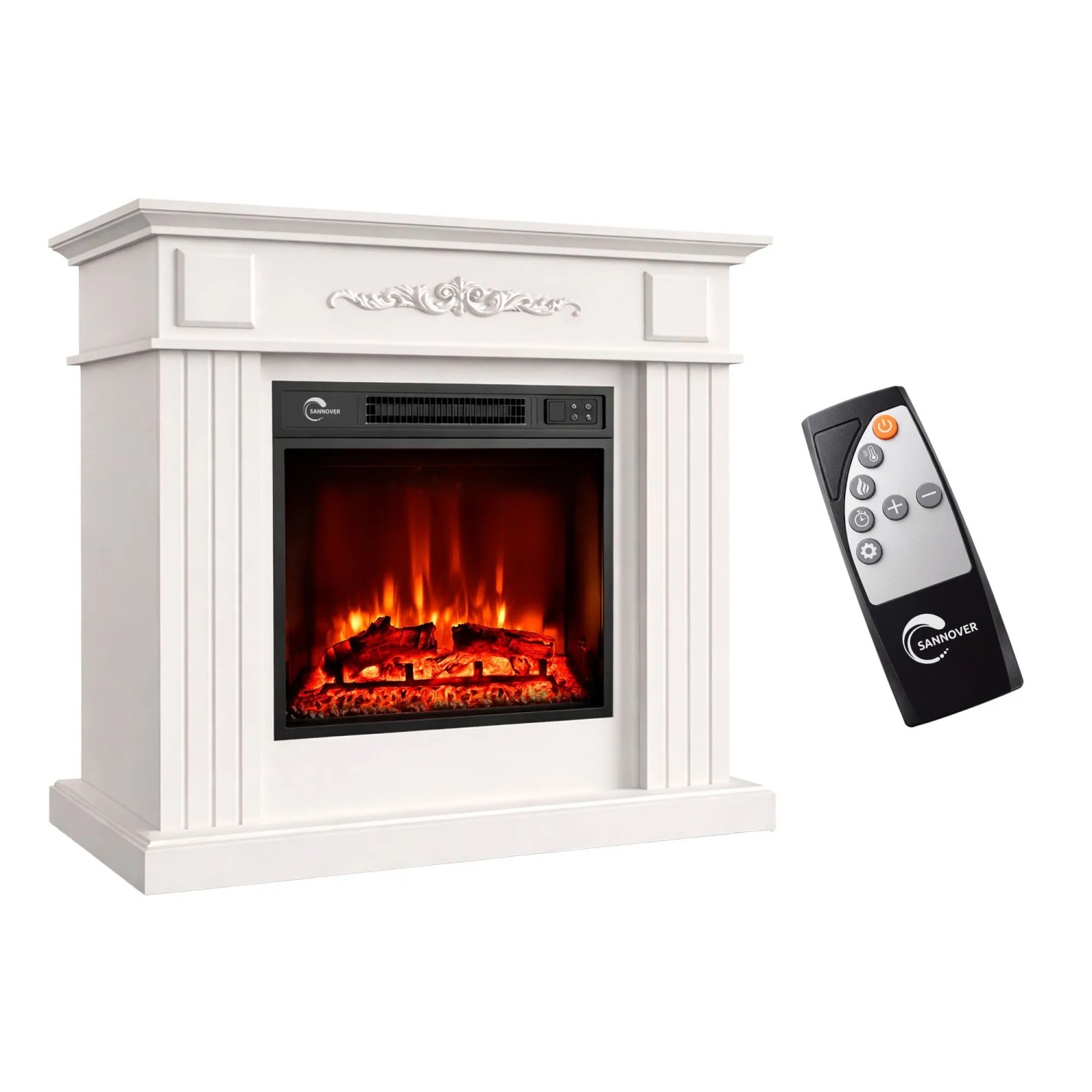 Sannover Elektrischer Kamin Belozia 2000 W 81 x 90 x 26 cm Weiß
