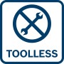 Symbol für werkzeuglosen Sägeblattwechsel bei der Bosch Akku-Säbelsäge GSA 18V-24.