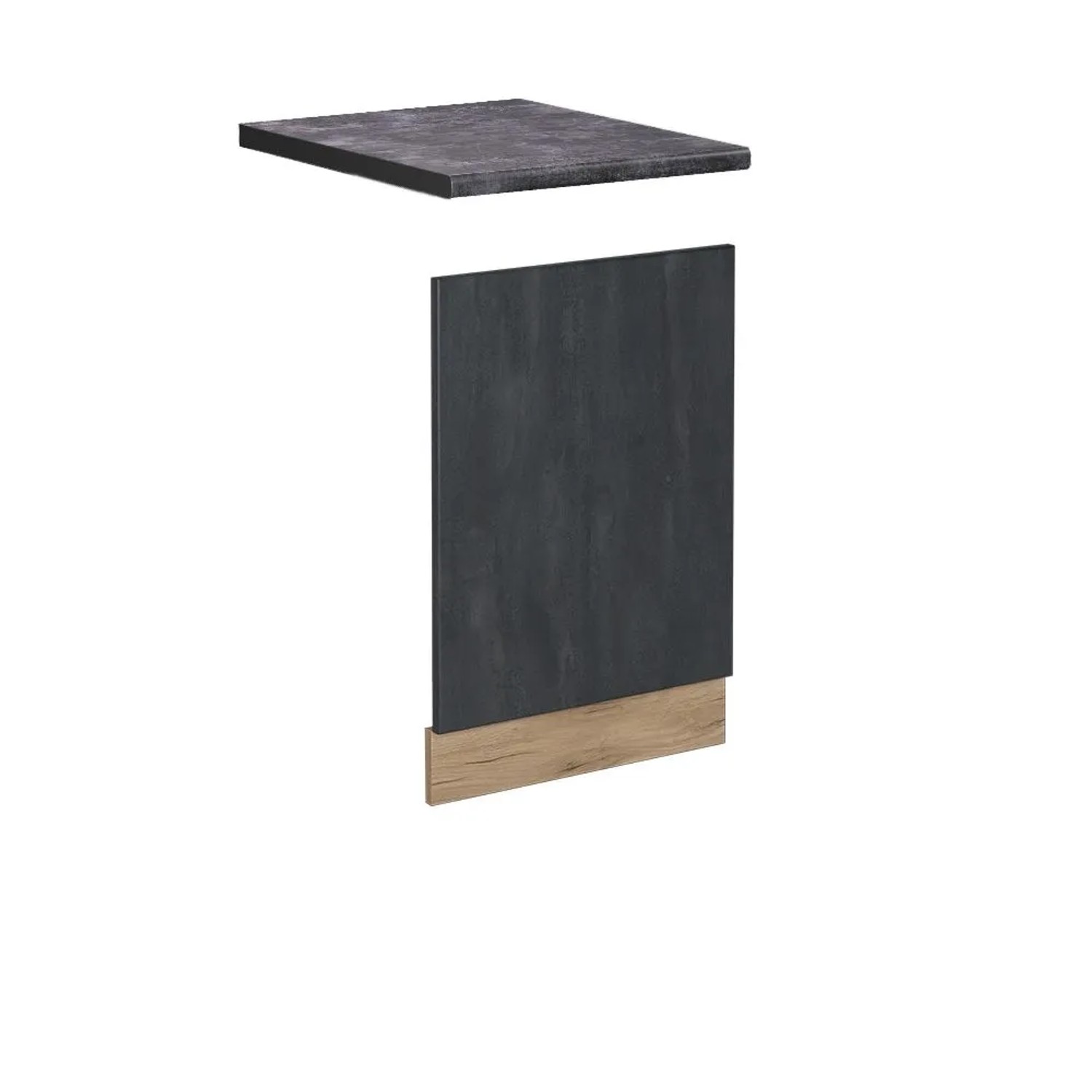 Vicco Frontblende R-Line Schwarz Beton Goldkraft Eiche 45 cm AP Anthrazit