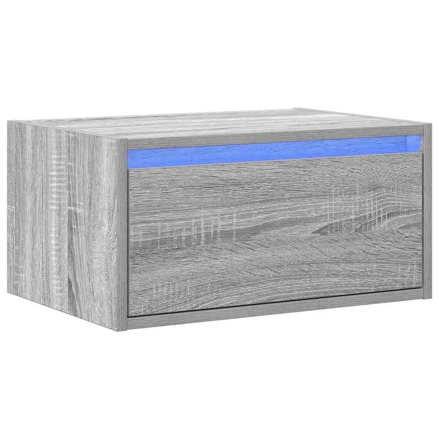 vidaXL Wand-Nachttisch mit LED-Leuchten Grau Sonoma 860221