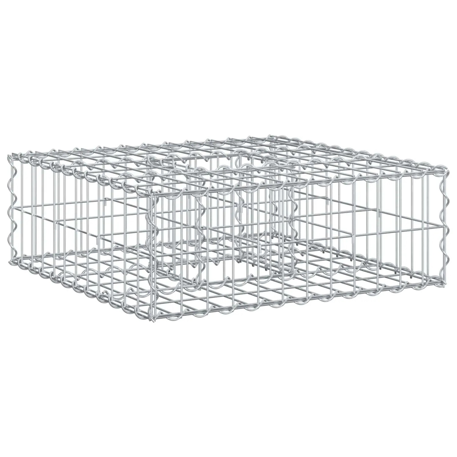 vidaXL Gabionen Hochbeet Silber 60 x 60 x 20 cm Verzinkter Stahl 42033314