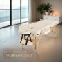 Beige Tectake Massageliege mit Zubehör. Breite 59cm, 7,5cm Polsterung, inklusive Tragetasche.