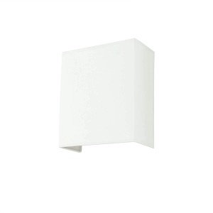 Licht-Erlebnisse Wandleuchte Weiß Stoff Metall E27 Up Down 24 cm Hoch Eckig