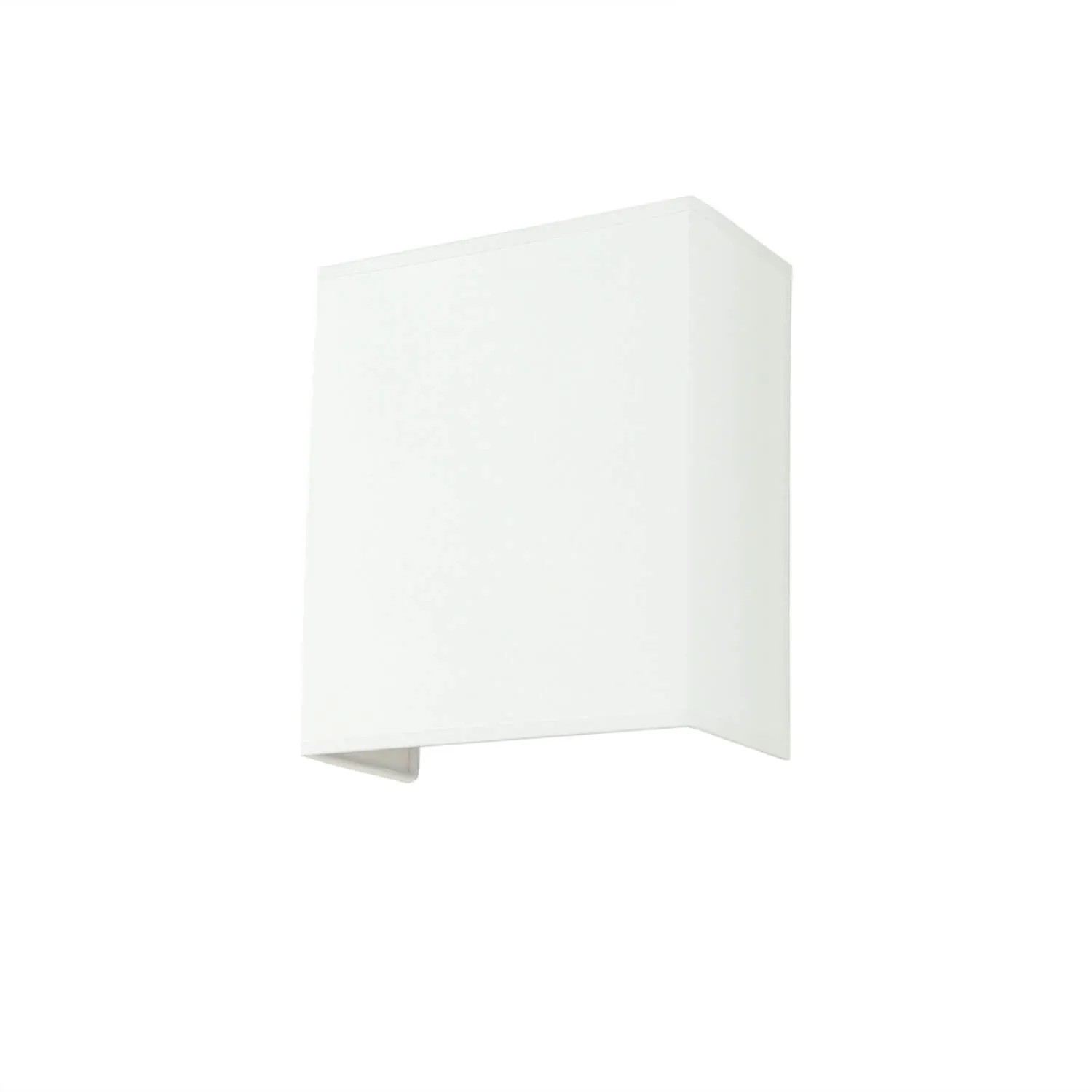 Licht-Erlebnisse Wandleuchte Weiß Stoff Metall E27 Up Down 24 cm Hoch Eckig günstig online kaufen