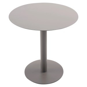 Grauer ebuy24 Hector Gartentisch, Ø70 cm, runder Tisch mit Mittelfuß für Garten und Balkon.