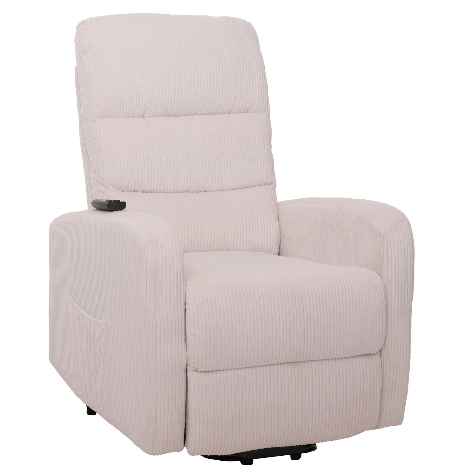 MCW Fernsehsessel K62 Liegefunktion Aufstehhilfe Metall Stoff/Textil Creme-Weiß