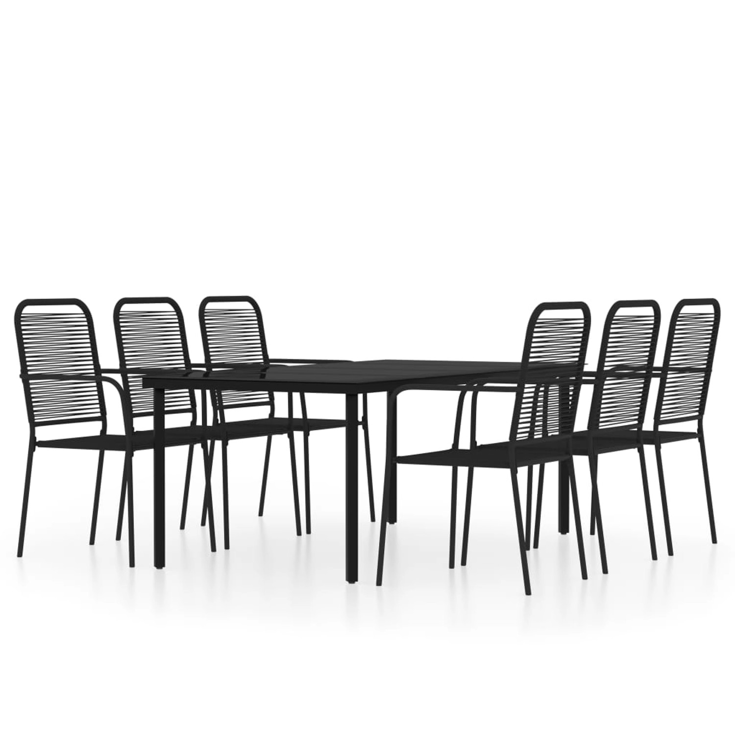 vidaXL 7-Tlg Garten-Essgruppe Schwarz 3099141 günstig online kaufen