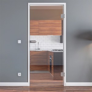 Levidor Glastür 95,9x197,2cm Klarglas Office/Studio DIN-Rechts in weißer Zarge.