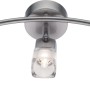 OBI 3-er Spot Varo in Nickel-Matt mit drei gefrosteten Glasschirmen.